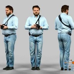3D model Man with a camera in jeans