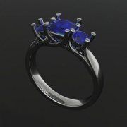 3D model Dark ring with blue stones