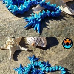 3D model ﻿Void Sea Dragon, Articulating Flexi Wiggle Pet, Print in Place, Fantasy Serpent – 3D Print