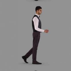 3D model Bow-tie Businessman Walking
