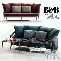 3D model B & B Italia ERICA Blue & Red Sofa