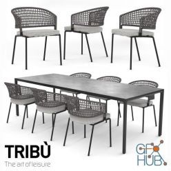 3D model Contour armchair and ILLUM table by TRIBU