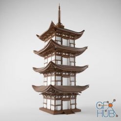 3D model Pagoda japan style