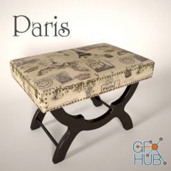 3D model Paris classic bench