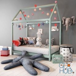 3D model Children furniture and decor set