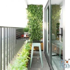3D model Exterior Balcony 8 By Quang Hoa