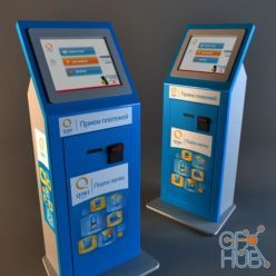 3D model Qiwi payment terminal