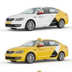 3D model Moscow taxi Skoda Octavia