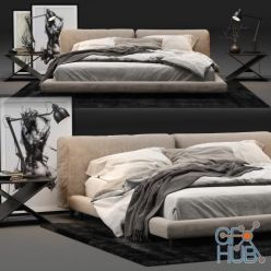 3D model Softwall bed, coffee table Anin by Living Divani