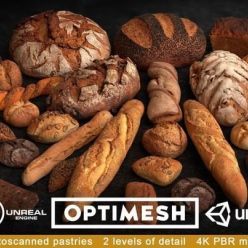 3D model CGTrader – Baked Pastries Bread Buns Rolls 3D PBR Pack Low-poly 3D model