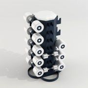 3D model Large rack with dumbbells