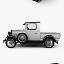 3D model Ford Model A Pickup Closed Cab 1928