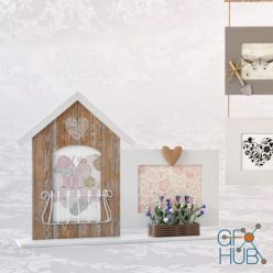 3D model Photo frames with butterfly photo