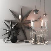 3D model Christmas decorations set