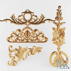 3D model Set of carved decors