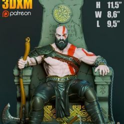 3D model Kratos on Throne – 3D Print