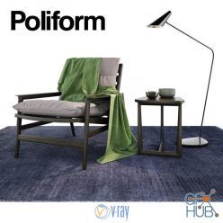 3D model Armchair POLIFORM IPANEMA (max 2014, fbx)