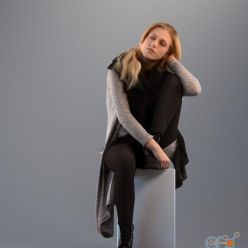 3D model Casual Woman Sitting 02