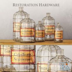 3D model RH  19TH C. CAGED APOTHECARY BOTTLE COLLECTION
