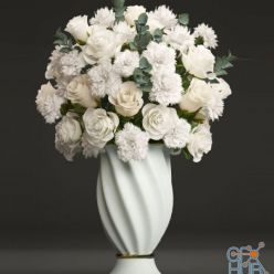 3D model Bouquet of white flowers (max)