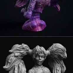 3D model Cyber-girl Vega bust – 3D Print