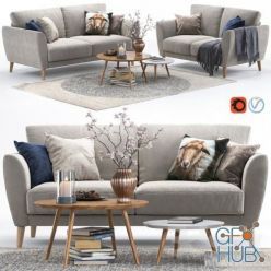 3D model Pohjanmaan Aria Sofa and Rug SKARRESO IKEA