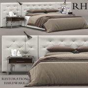 3D model Bedroom Restoration Hardware Diamond tufted