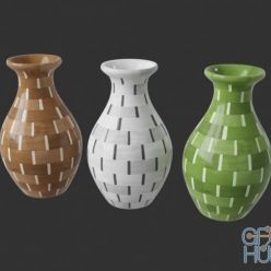 3D model Vases Col Patterned (Vray, fbx, obj)