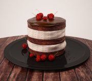 3D model Chocolate cake with cherries