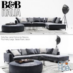 3D model B&B Italia Ray sofa and other items