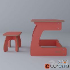 3D model Set of children's furniture