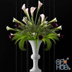 3D model Classic vase with flowers