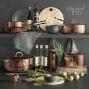 3D model Copper utensils set Mauviel 1830