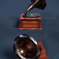3D model Gramophone retro PBR