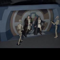 3D model Qui-Gon Jinn and Obi-Wan Kenobi