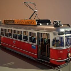 3D model Stylized tram PBR