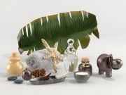 3D model Decorative set with palm leaf