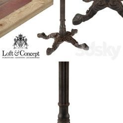 3D model CAST IRON AND LARCH RESTAURANT TABLE SQUARE