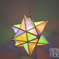 3D model Moroccan star suspended light