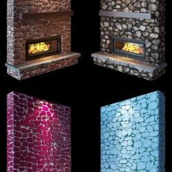 3D model Fireplace (stone)