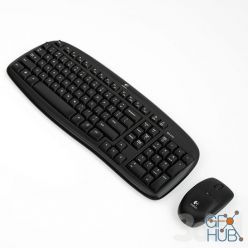 3D model Logitech MK250 set Mouse Keyboard
