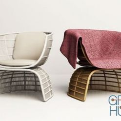 3D model Crinoline armchair by Patricia Urquiola