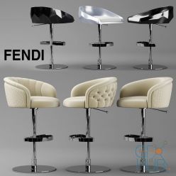 3D model Bar chairs Bibendum & Cristallino by Fendi Casa