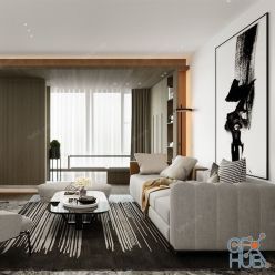 3D model Modern Style Living Room 2020 (Corona) A065