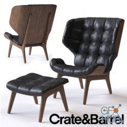 3D model Crate & Barrel Mammoth ottoman and armchair