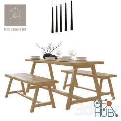 3D model Lares & Penates Pine Dinning Set