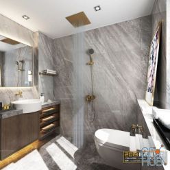 3D model Modern bathroom interior 038