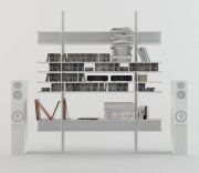 3D model System of shelves and speakers