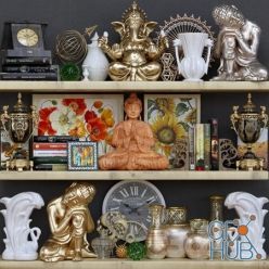 3D model Decorative set on the shelves