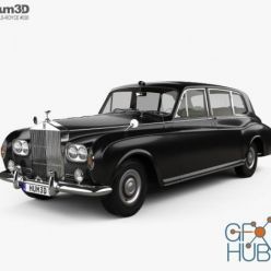 3D model Hum 3D Rolls-Royce Phantom Park Ward Limousine with HQ interior 1963